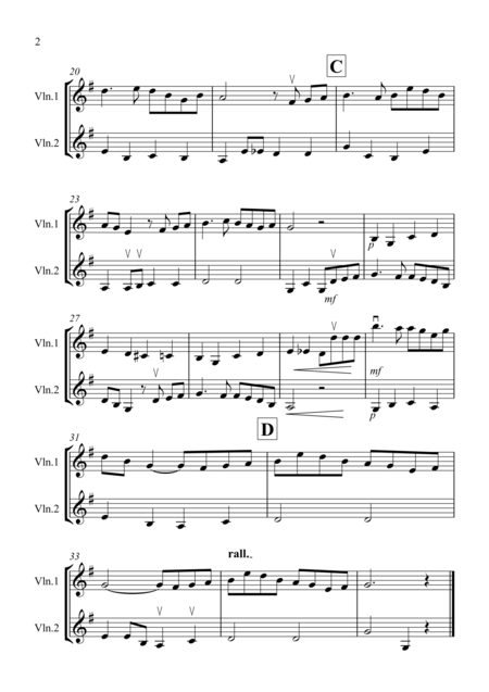 Danny Boy For Violin Duet Page 2