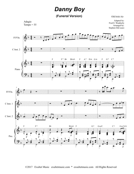 Danny Boy Funeral Version Duet For C Instruments Page 2