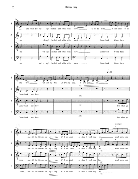 Danny Boy Satb 2017 Choral Contest Entry Page 2