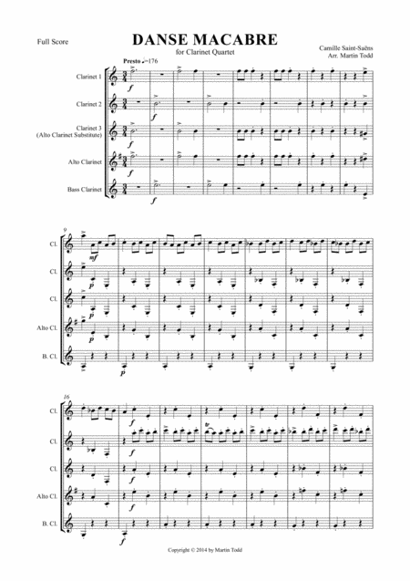 Danse Macabre For Clarinet Quartet Page 2