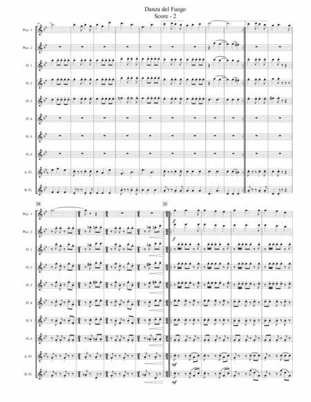 Danza Del Fuego For Flute Choir With Piccolo Duet Page 2