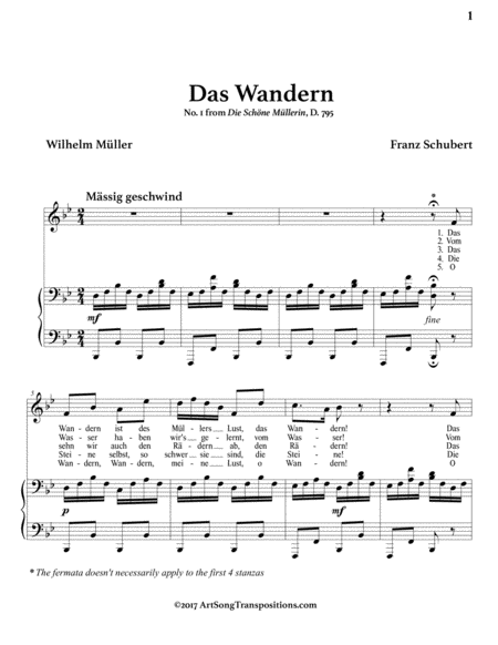 Das Wandern D 795 B Flat Major Page 2