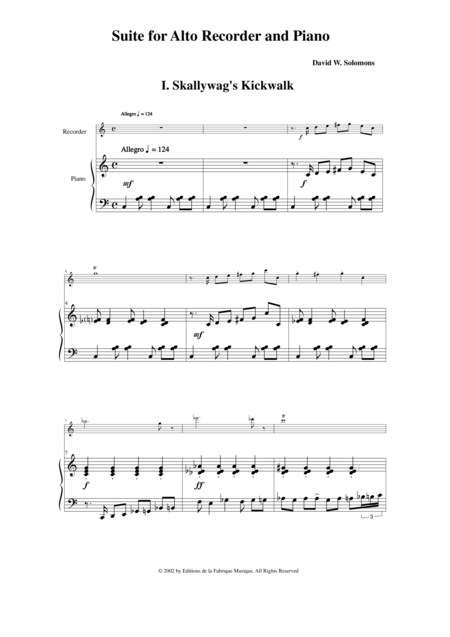 David W Solomons Suite For Alto Recorder And Piano Page 2