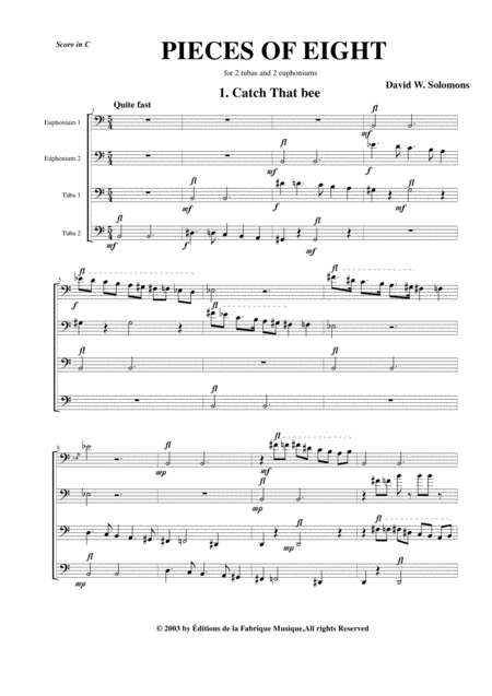 David Warin Solomons Pieces Of Eight For Two Euphoniums And Two Tubas Page 2