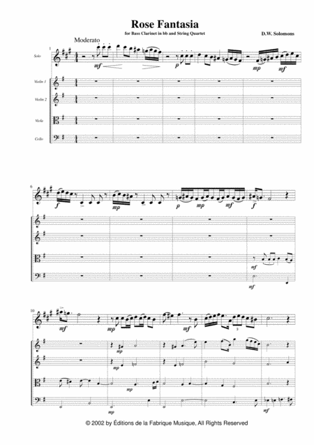 David Warin Solomons Rose Fantasy For Bb Bass Clarinet And String Quartet Page 2