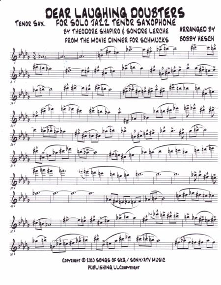 Dear Laughing Doubters For Solo Jazz Tenor Saxophone Page 2