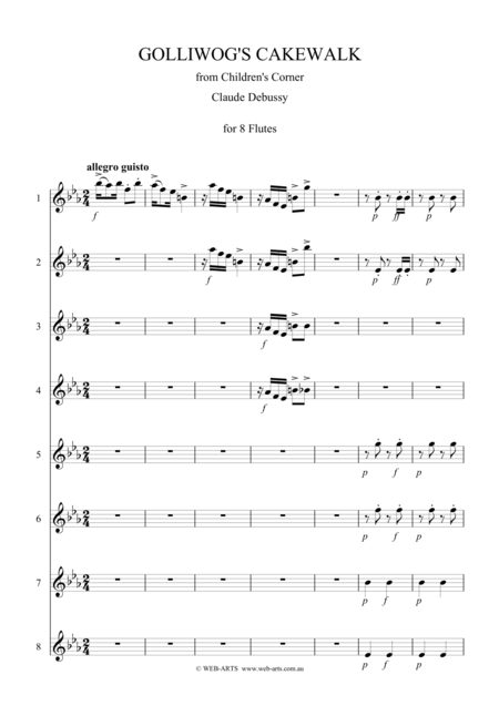 Debussy Golliwogs Cakewalk For 8 Flutes Page 2