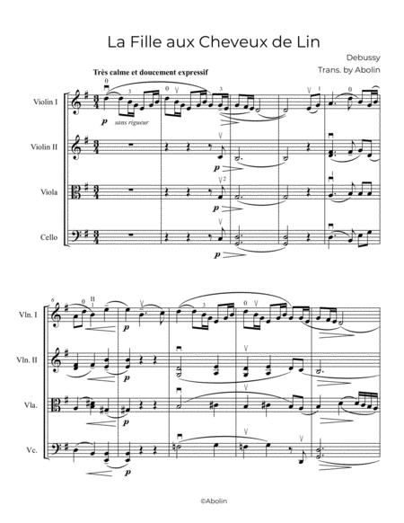 Debussy La Fille Aux Cheveux De Lin String Quartet Page 2