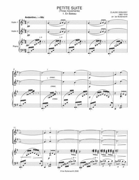 Debussy Petite Suite 3 Movements For Two Violins Piano Page 2