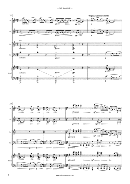 Debussy Six Pigraphes Antiques For Flute Clarinet Violin Cello And Piano Full Score Page 2