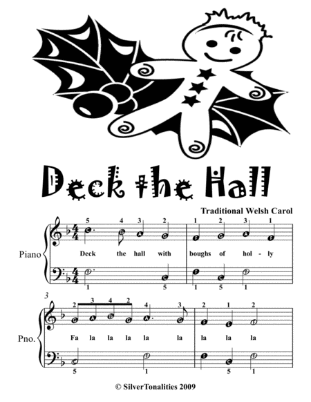 Deck The Hall Easiest Piano Sheet Music Tadpole Edition Page 2