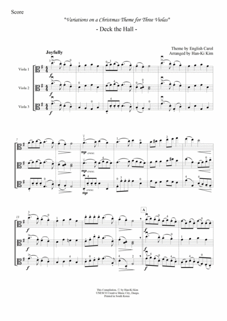 Deck The Hall For 3 Violas Page 2