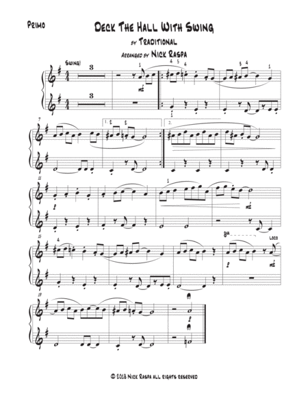 Deck The Hall With Swing 1 Piano 4 Hands Early Intermediate Page 2