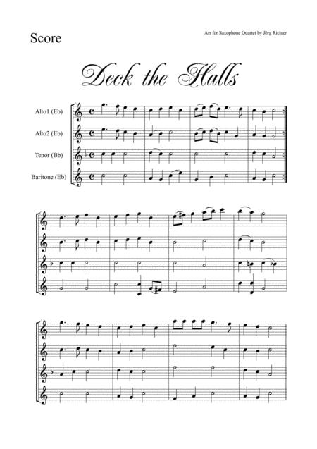 Deck The Halls Christmas Carol For Saxophone Quartet Page 2