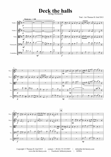 Deck The Halls Christmas Carol Polyphonic String Orchestra Page 2