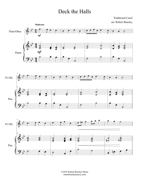 Deck The Halls Flute Or Oboe W Piano Accomp Page 2