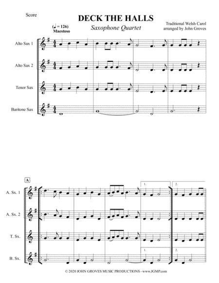 Deck The Halls Saxophone Quartet Page 2