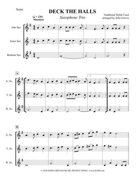 Deck The Halls Saxophone Trio Page 2