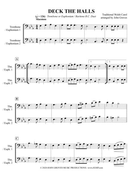 Deck The Halls Trombone Duet Page 2