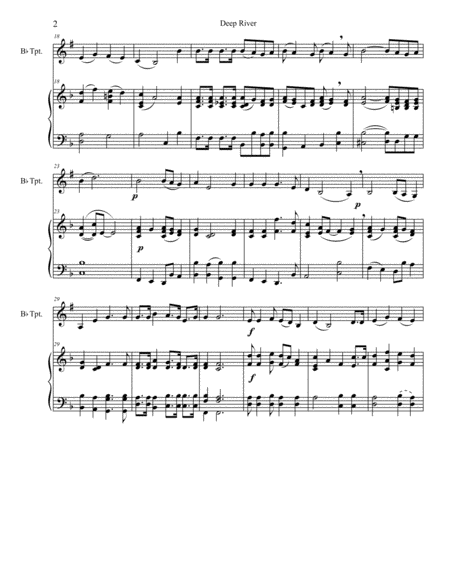 Deep River Arranged For Bb Trumpet And Piano Page 2