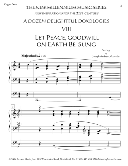 Delightful Doxology Viii Let Peace Goodwill On Earth Be Sung Organ C Page 2