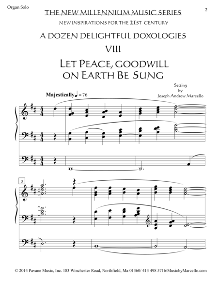 Delightful Doxology Viii Let Peace Goodwill On Earth Be Sung Organ D Page 2