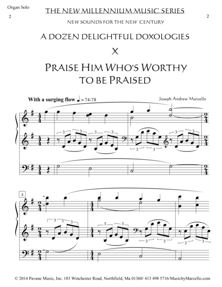Delightful Doxology X Praise Him Whos Worthy To Be Praised Organ G Page 2