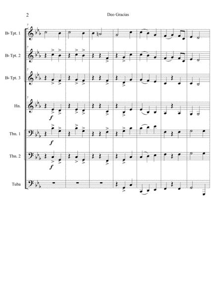 Deo Gtacias For Brass Ensemble Page 2