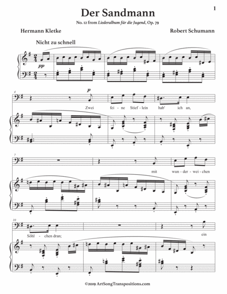 Der Sandmann Op 79 No 12 Transposed To E Minor Bass Clef Page 2