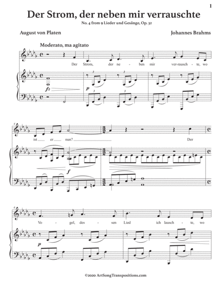 Der Strom Der Neben Mir Verrauschte Op 32 No 4 Transposed To B Flat Minor Page 2