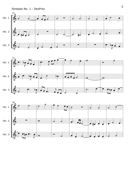 Des Prez J Fantasia No 1 For Three Violins Page 2