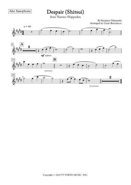 Despair Shitsui From Naruto For Alto Sax And Piano Page 2