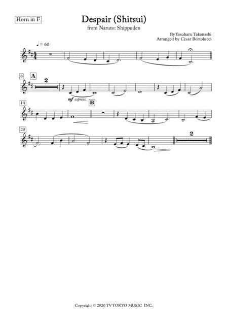 Despair Shitsui From Naruto For Horn And Piano Page 2