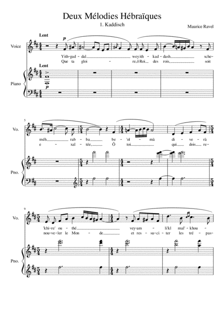 Deux Melodies Hebraiques Kaddisch B Minor Page 2