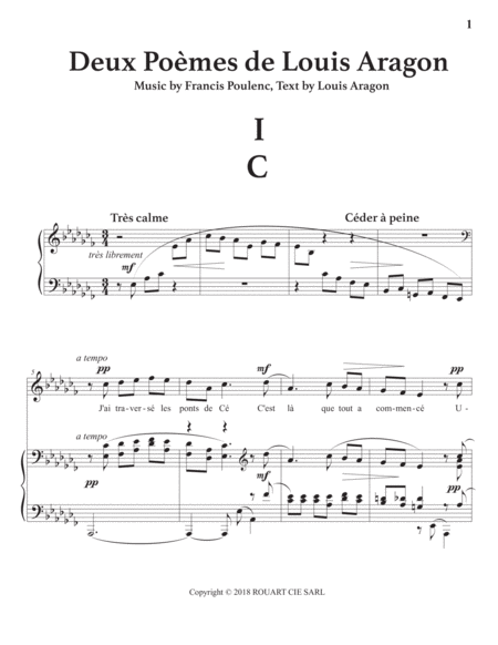 Deux Pomes De Louis Aragon Original Keys A Flat Minor F Major Page 2