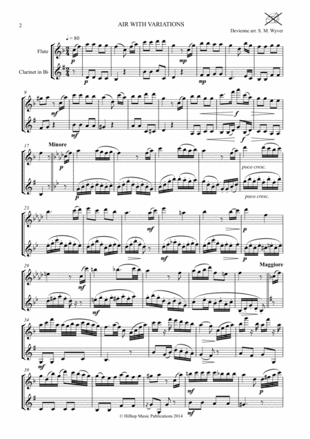 Devienne Air And Variation Arr Flute And Clarinet Page 2