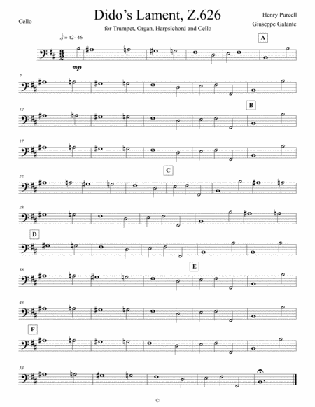 Didos Lament For Trumpet Organ Harpsichord And Cello Page 2