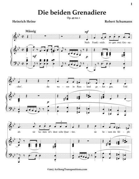 Die Beiden Grenadiere Op 49 No 1 G Minor Page 2