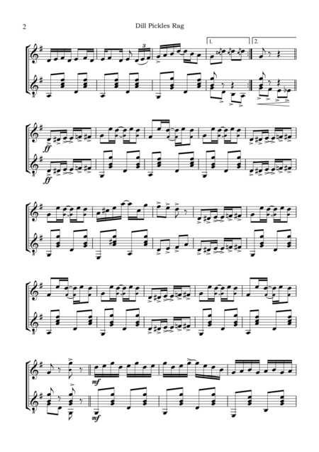 Dill Pickles Rag G Major For Violin And Guitar Page 2