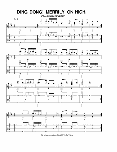 Ding Dong Merrily On High For Solo Guitar Page 2