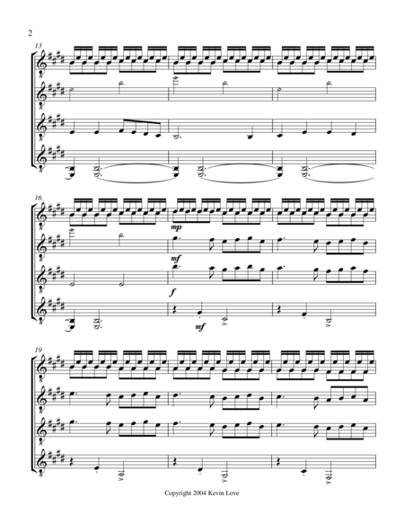 Ding Dong Merrily On High Guitar Quartet Score And Parts Page 2