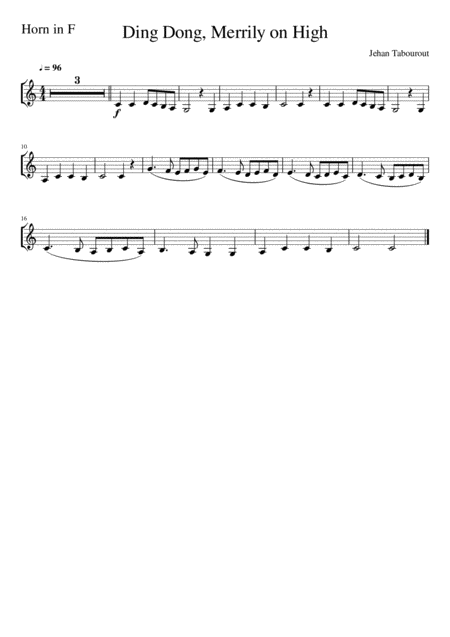 Ding Dong Merrily On High Horn In F Solo Page 2