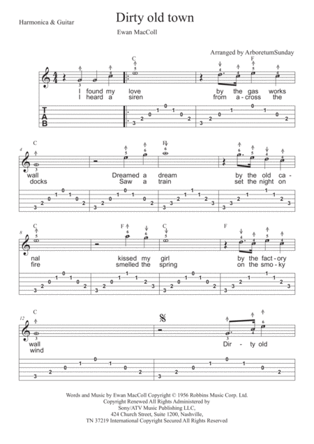 Dirty Old Town Harmonica And Guitar Page 2