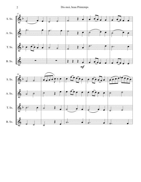 Dis Moi Beau Printemps Tell Me Lovely Spring For Saxophone Quartet Page 2