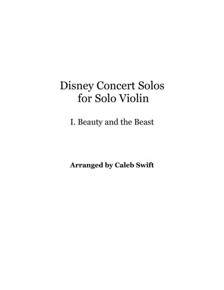 Disney Concert Solos For Violin I Beauty And The Beast Page 2