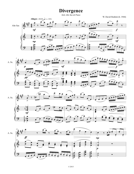 Divergence For Alto Sax And Piano Page 2