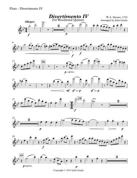 Divertimento 4 For Woodwind Quintet K 439 Page 2