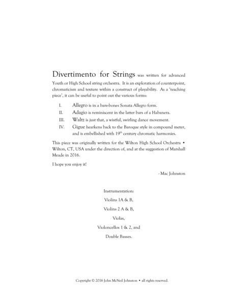 Divertimento For Strings Full Score Page 2