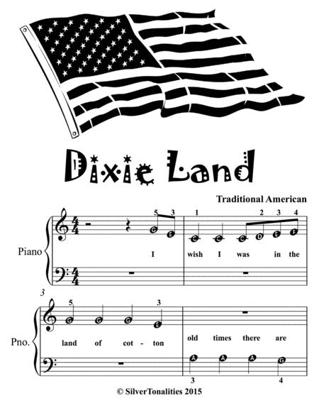 Dixie Land Beginner Piano Sheet Music Page 2