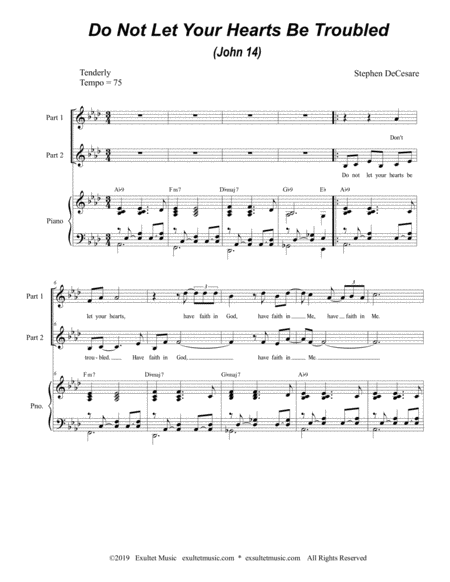 Do Not Let Your Hearts Be Troubled For 2 Part Choir Page 2